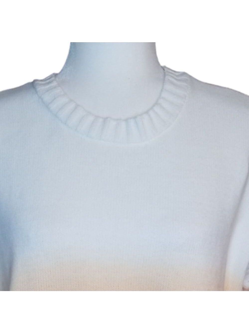 Ella Rafaella Ombre Pullover Sweater Mock Orange White Knit Size XL - Picture 7 of 10